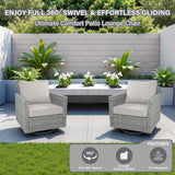 13-Piece Ultimate Outdoor Entertaining Set - 10-Seater Sectional + 43" Fire Pit Table + Coffee Table, PAD Series - Belord