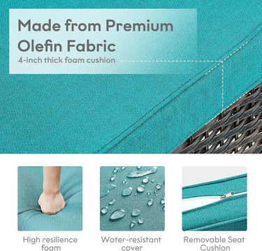 Outdoor Furniture Cushions with Removable Covers - Set of 6 (3 Seat & 3 Back) 22x24x4 Inch Patio Pillows - Belord