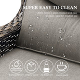 3-Piece All-Weather Wicker Sectional Sofa – 6" Ultra-Thick Cushions & Ottomans, NT Series - Belord
