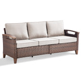 BBR Series Outdoor Sofa - PE Wicker with Powder-Coated Frame & Olefin Cushions - Belord