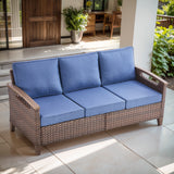 BBR Series Outdoor Sofa - PE Wicker with Powder-Coated Frame & Olefin Cushions - Belord