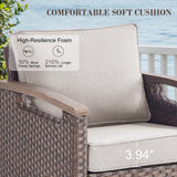 Heavy-Duty 3-Piece Outdoor Swivel Glider Set with Metal Side Table, BBR Series - Belord