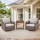 Heavy-Duty 3-Piece Outdoor Swivel Glider Set with Metal Side Table, BBR Series - Belord