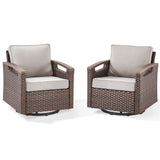 Heavy-Duty Outdoor Swivel Rocking Chairs Set of 2 - Weather-Resistant Metal Frame & PE Wicker with Deep Seat Cushions, BBR Series - Belord