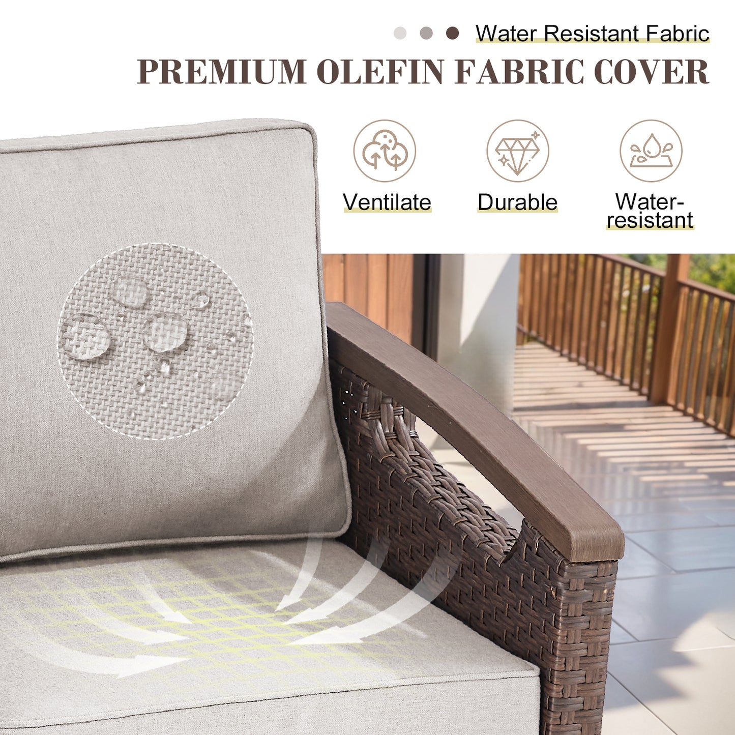 Heavy-Duty Outdoor Swivel Rocking Chairs Set of 2 - Weather-Resistant Metal Frame & PE Wicker with Deep Seat Cushions, BBR Series
