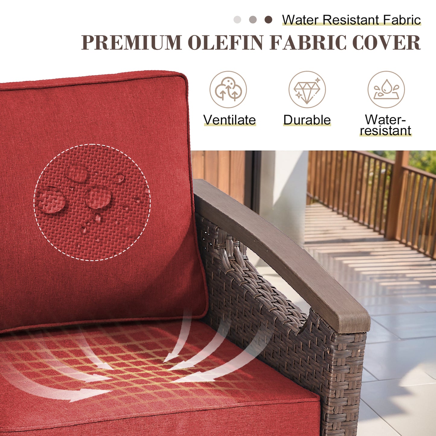 Heavy-Duty Outdoor Swivel Rocking Chairs Set of 2 - Weather-Resistant Metal Frame & PE Wicker with Deep Seat Cushions, BBR Series