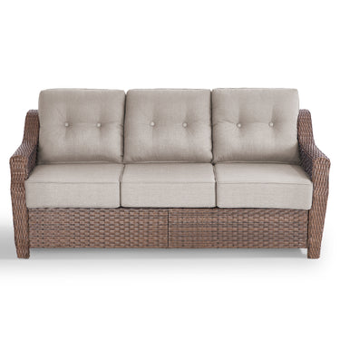 Luxury Wicker 3-Seat Sofa– High Back Design with 6" Premium Thick Cushions, Ovolo Series - Belord