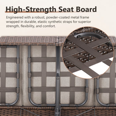 Luxury Wicker 3-Seat Sofa– High Back Design with 6" Premium Thick Cushions, Ovolo Series - Belord