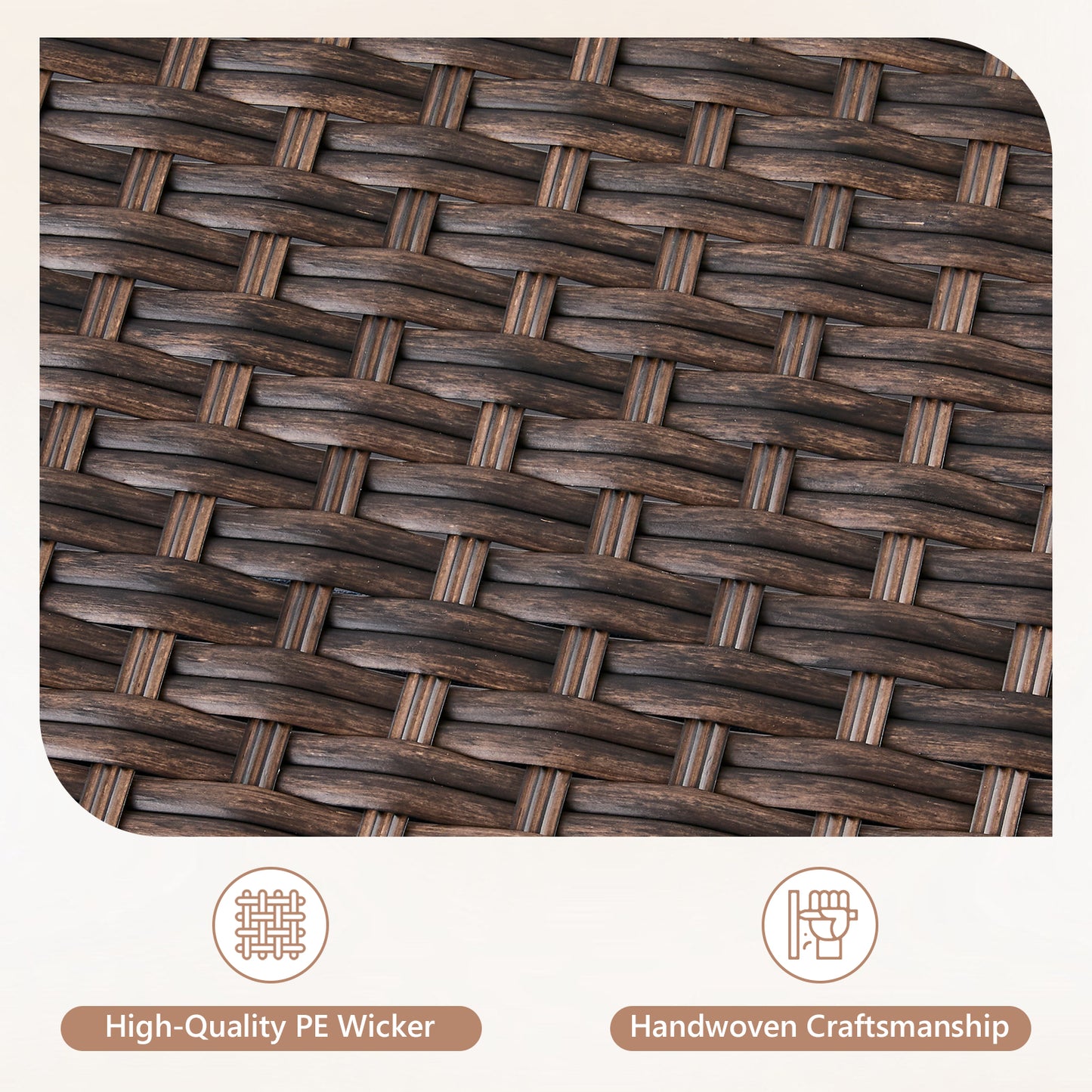 Luxury Wicker 3-Seat Sofa– High Back Design with 6" Premium Thick Cushions, Ovolo Series