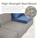 Belord 78-inch modular wicker patio sofa with three seats and cushions, part of the PAD Series outdoor sectional.