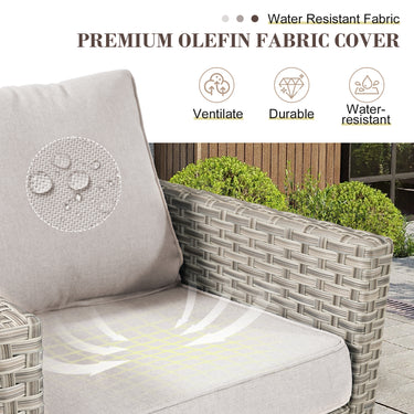 Pair of Belord oversized swivel patio rocker chairs with high backrests and 4-inch cushions from the PAD Series, shown outdoors.