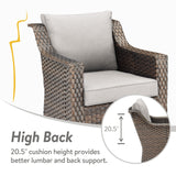 Belord 4-piece patio set with swivel rockers and ottomans, outdoor conversation furniture for relaxing outdoor spaces.