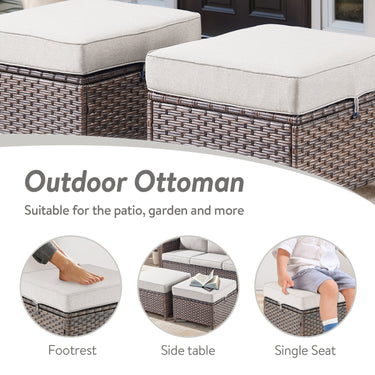 Belord 4-piece patio conversation set with swivel rockers and ottomans, featuring cushioned seats and a stylish outdoor design.