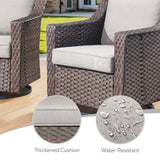 Belord 4-piece patio conversation set featuring swivel rockers and ottomans, ideal for outdoor seating and entertaining.