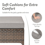 Belord 4-piece patio conversation set with swivel rockers and ottomans, featuring cushioned seats and a modern outdoor design.