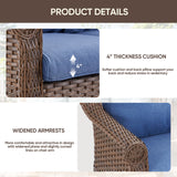Belord wicker outdoor loveseat with high back and floral armrest design, perfect for patio lounging, part of the FL Series.