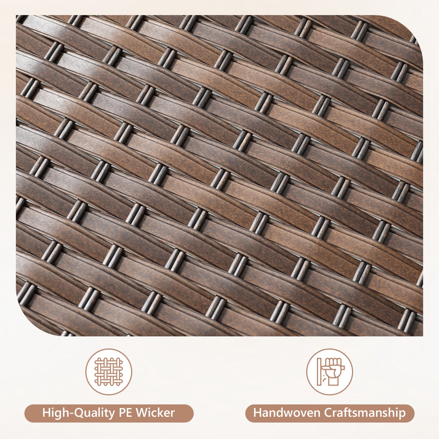3-Seater T-Back Sofa – 5" Thick High-Density Cushions, All-Weather Brown Wicker, T Series