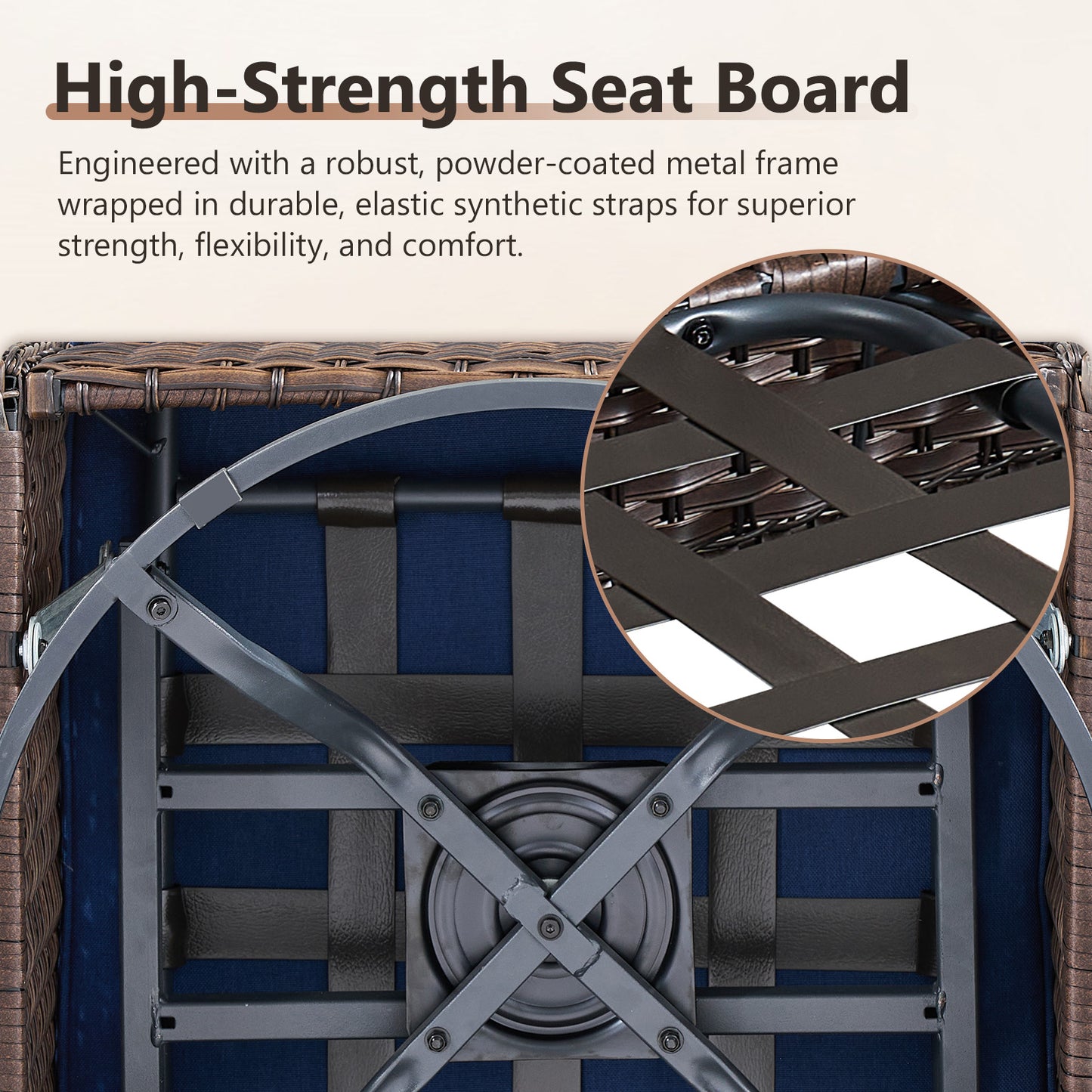 2-Piece Swivel Glider Set w/Side Table: Ergonomic T-Back Design, 5" Thick Seat Cushions – T Series