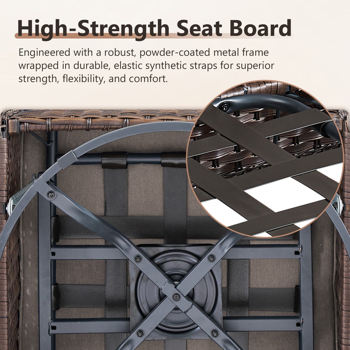 2-Piece Swivel Glider Set w/Side Table: Ergonomic T-Back Design, 5" Thick Seat Cushions – T Series