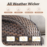 Swivel Patio Chairs (Set of 2) – Wide T-Back Design & 5" Thick Cushions, T Series - Belord