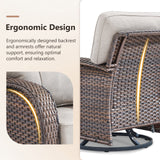 Swivel Patio Chairs (Set of 2) – Wide T-Back Design & 5" Thick Cushions, T Series - Belord