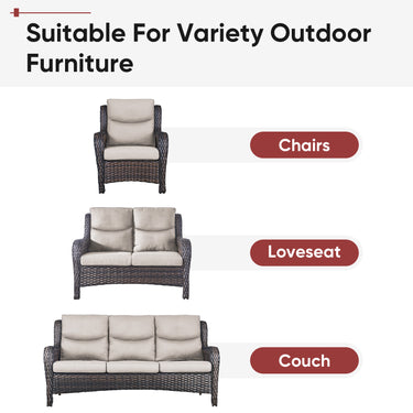 2 Set High Back and Deep Seating Outdoor Cushion - Belord