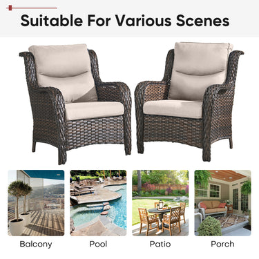 2 Set High Back and Deep Seating Outdoor Cushion - Belord