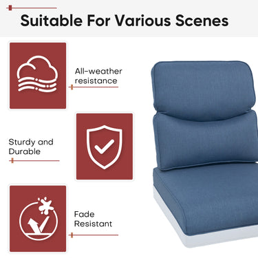 2 Set High Back and Deep Seating Outdoor Cushion - Belord