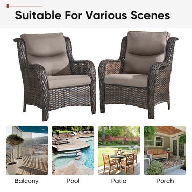 2 Set High Back and Deep Seating Outdoor Cushion - Belord