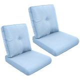 2 Set High Back and Deep Seating Outdoor Cushion with Button, 22'' x 24'' - Belord