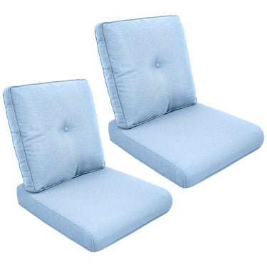 2 Set High Back and Deep Seating Outdoor Cushion with Button, 22'' x 24'' - Belord