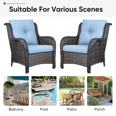 2 Set High Back and Deep Seating Outdoor Cushion with Button, 22'' x 24'' - Belord