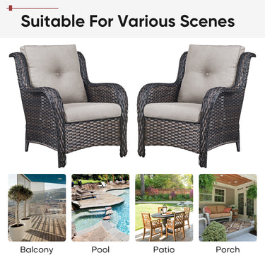 2 Set High Back and Deep Seating Outdoor Cushion with Button, 22'' x 24'' - Belord