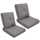 2 Set High Back and Deep Seating Outdoor Cushion with Button, 22'' x 24'' - Belord