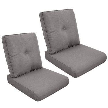2 Set High Back and Deep Seating Outdoor Cushion with Button, 22'' x 24'' - Belord
