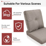 2 Set High Back and Deep Seating Outdoor Cushion with Button, 22'' x 24'' - Belord