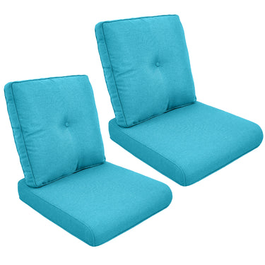 2 Set High Back and Deep Seating Outdoor Cushion with Button, 22'' x 24'' - Belord