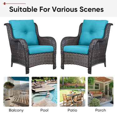 2 Set High Back and Deep Seating Outdoor Cushion with Button, 22'' x 24'' - Belord