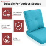 2 Set High Back and Deep Seating Outdoor Cushion with Button, 22'' x 24'' - Belord