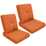2 Set High Back and Deep Seating Outdoor Cushion with Button, 22'' x 24'' - Belord