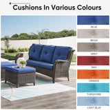 2 Set High Back and Deep Seating Outdoor Cushion with Button, 22'' x 24'' - Belord