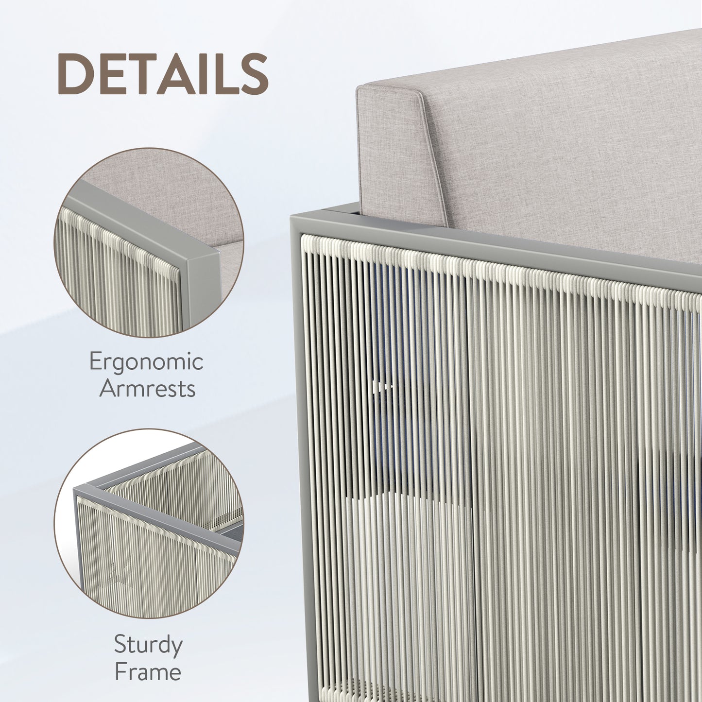 2-Piece Patio Chairs - Light Grey Wicker Frame, BM Series