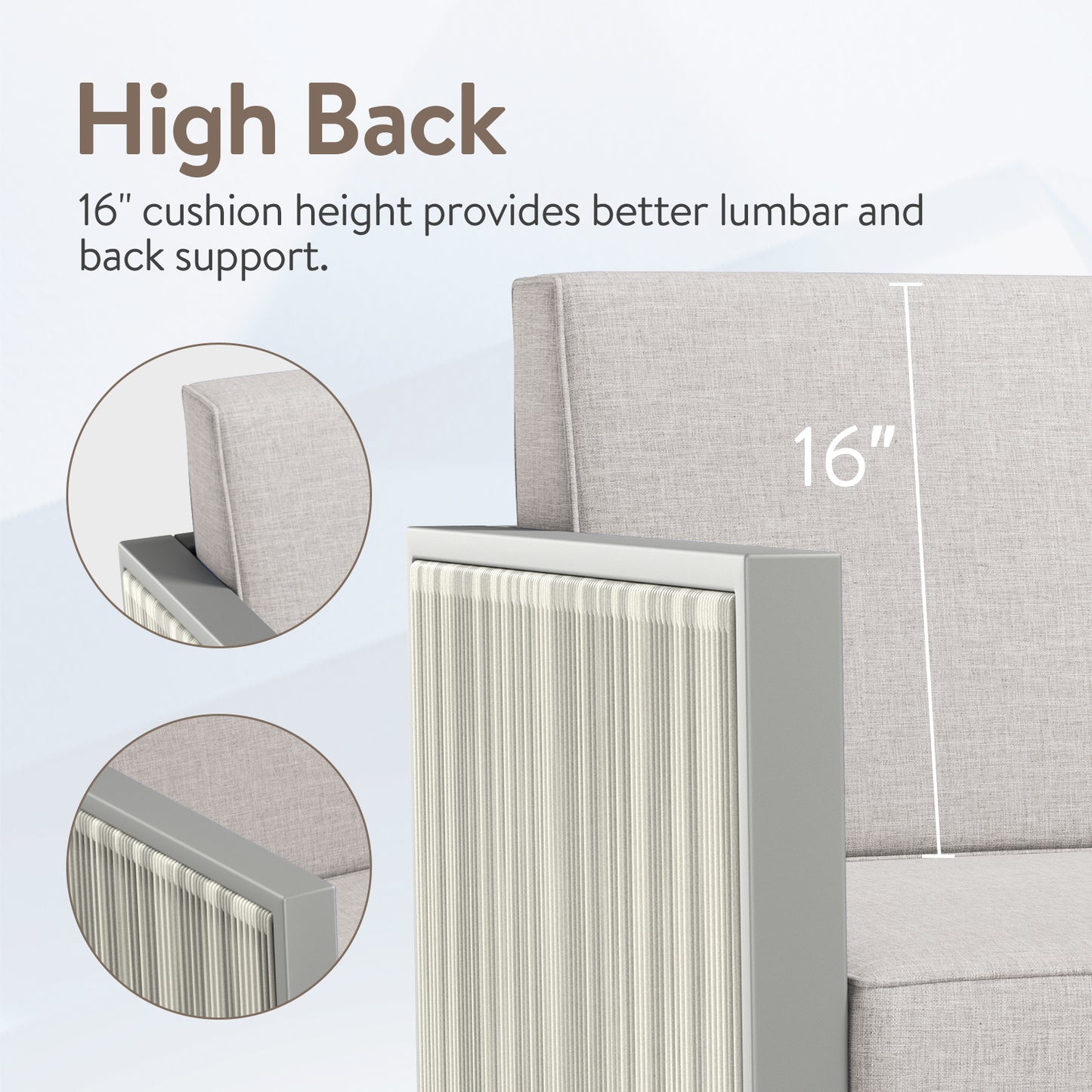 2-Piece Patio Chairs - Light Grey Wicker Frame, BM Series