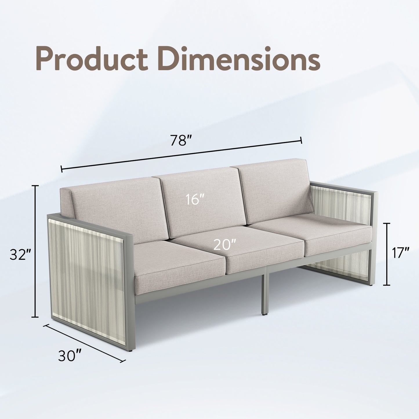 70% OFF LIMITED STOCK - BM Series Outdoor Sofa - All-Weather Patio Lounge for Garden & Deck
