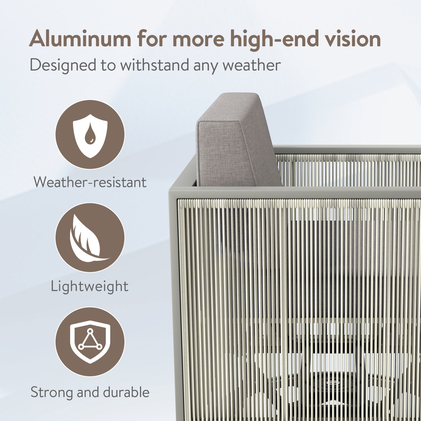 2-Piece Patio Swivel Glider Chair - Light Grey Wicker Frame, BM Series