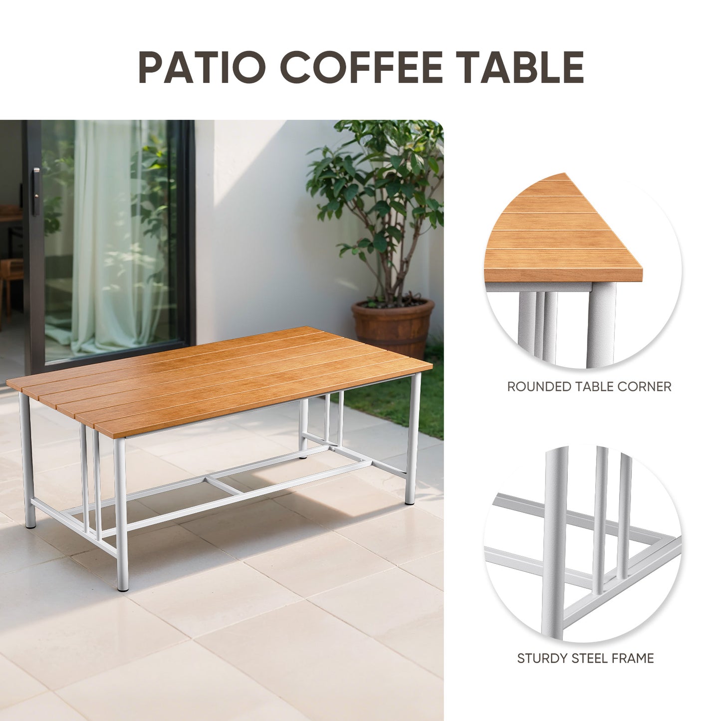 Luxury 4-Piece Patio Set with 10" Thick Cushions - Outdoor Sofa & Patio Chair & Coffee Table, BINGLI