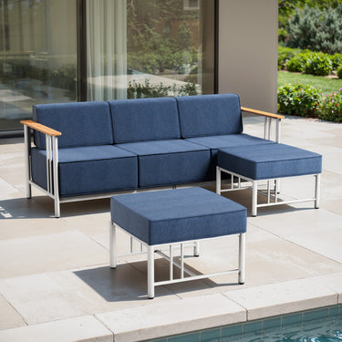 BINGLI Premium 3-Piece Patio Lounge Set - Sofa & 2 Ottomans - 10 Inch Thick Cushions with Commercial-Grade Weather Resistance - Belord