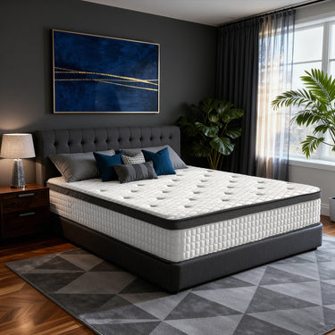 12 Inch Hybrid Mattress - Medium Firm Support with Memory Foam & Pocket Springs for Pressure Relief & Motion Isolation, CertiPUR-US Certified, Available in Twin, Full, Queen, King - Belord