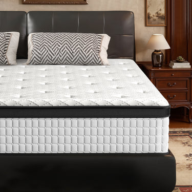 12 Inch Hybrid Mattress - Medium Firm Support with Memory Foam & Pocket Springs for Pressure Relief & Motion Isolation, CertiPUR-US Certified, Available in Twin, Full, Queen, King - Belord
