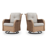 Outdoor 2PC PE Rattan Swivel Glider Chairs, NTC Series - Belord